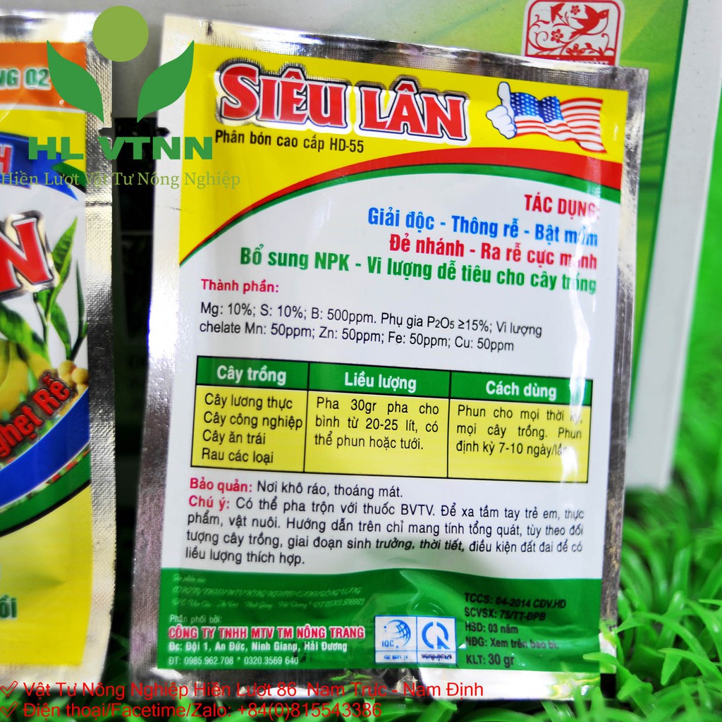 Phân bón Siêu đẻ nhánh, kích chổi ra rễ, bật lộc, giải độc hữu cơ SIÊU LÂN-VTNN HIỀN LƯỢT