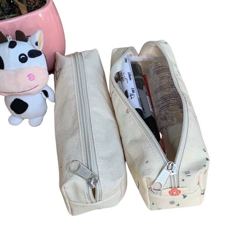 Túi đựng bút, túi đựng bút nhiều ngăn vải canvas cao cấp có khóa miệng chắc chắn bền đẹp