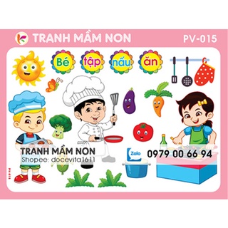 Decal mầm non-GÓC PHÂN VAI-3 khổ to 127x80