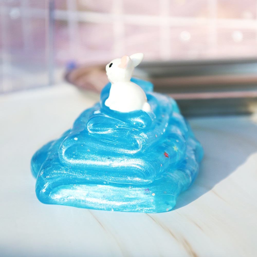 PNL Đồ Chơi Chất Nhờn Ma Quái Slime Pha Lê Hình Động Vật Thỏ Giúp Giảm Căng Thẳng