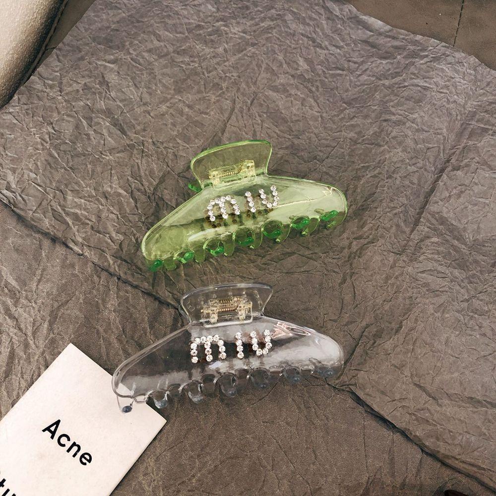 VANES1 Kẹp Tóc Càng Cua Trong Suốt Họa Tiết Chữ Đơn Giản Ngọt Ngào Cho Nữ