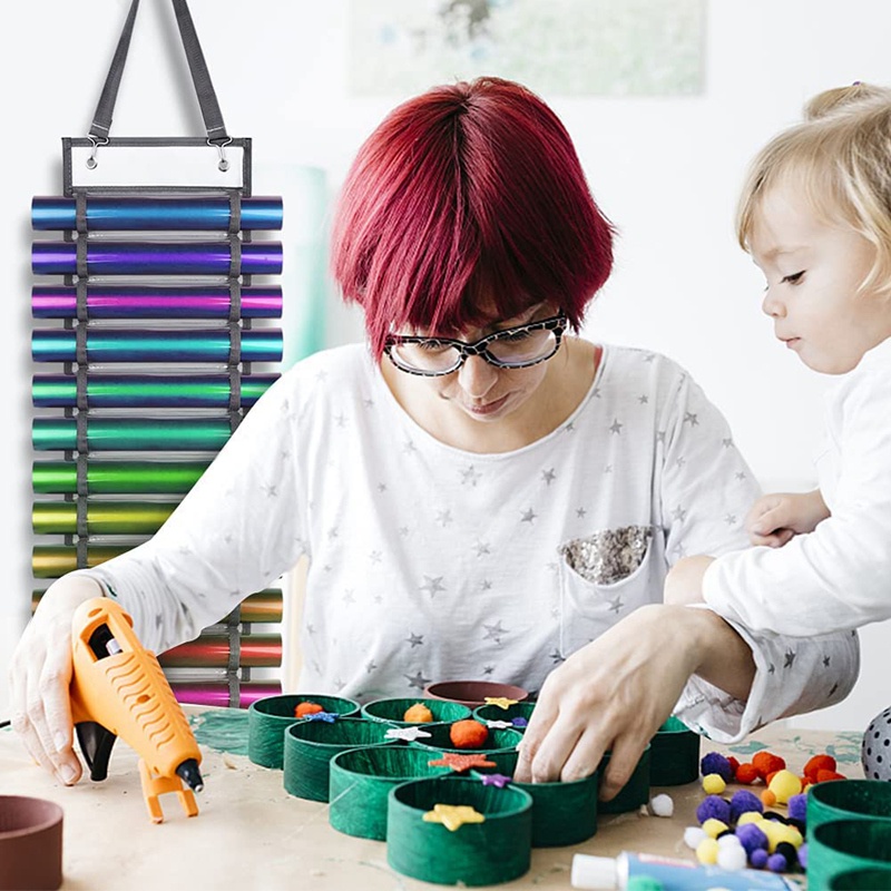 Giá Đỡ Cuộn Vinyl 12 Lỗ Sắp Xếp Gọn Gàng Cho Tấm Vinyl / Giấy Chuyển Nhiệt / Thiết Kế