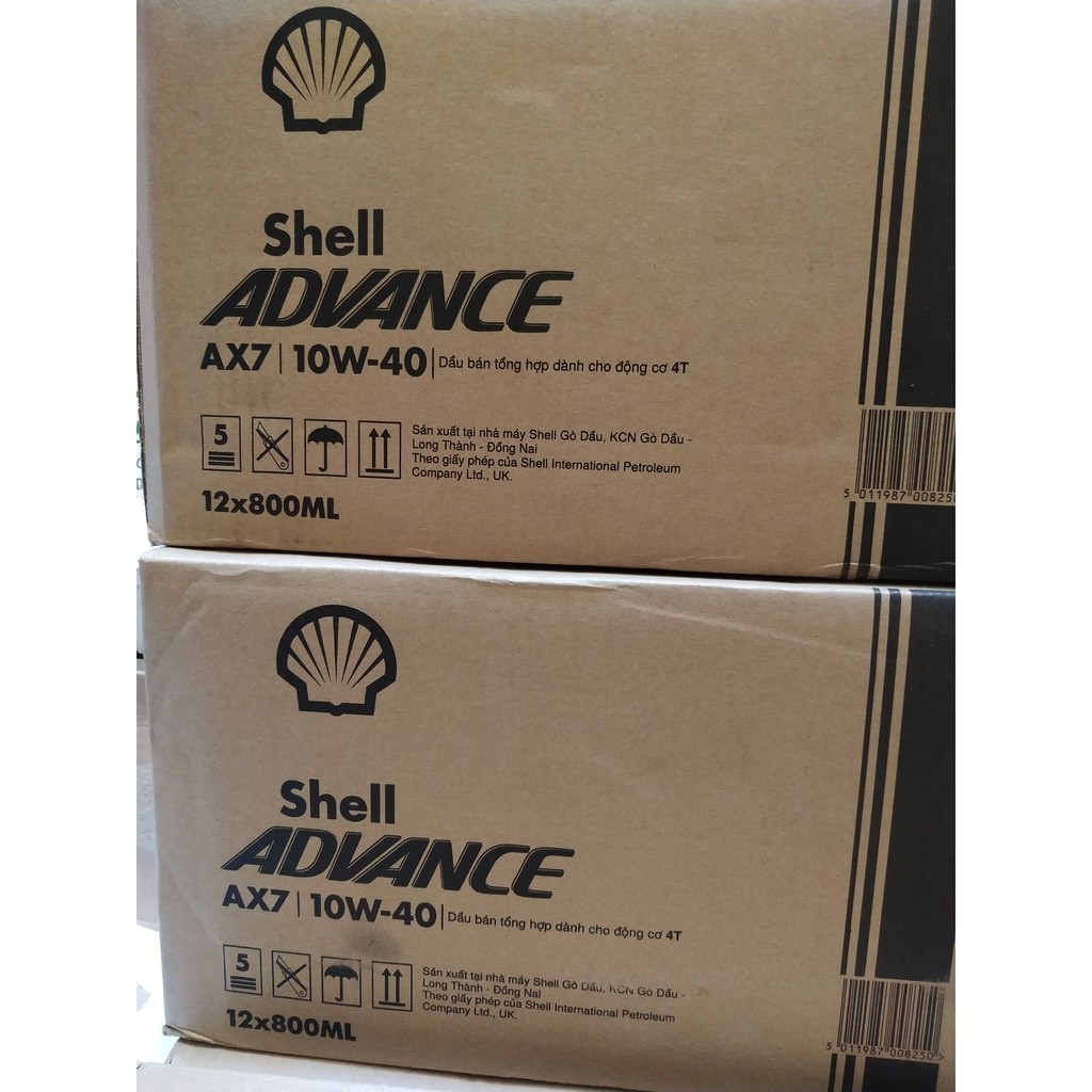 Nhớt xe số 0.8L Shell Advance AX7 4T 10W40 Synthetic Based  - nhớt xe máy