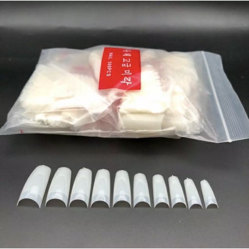 móng tip form hàn ( có gờ ) - móng nối hàn gói đủ size (500pcs)