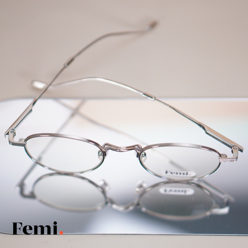 Gọng kính tròn kim loại Femi Lucy chính hãng kính cận nam nữ cao cấp | BigBuy360 - bigbuy360.vn