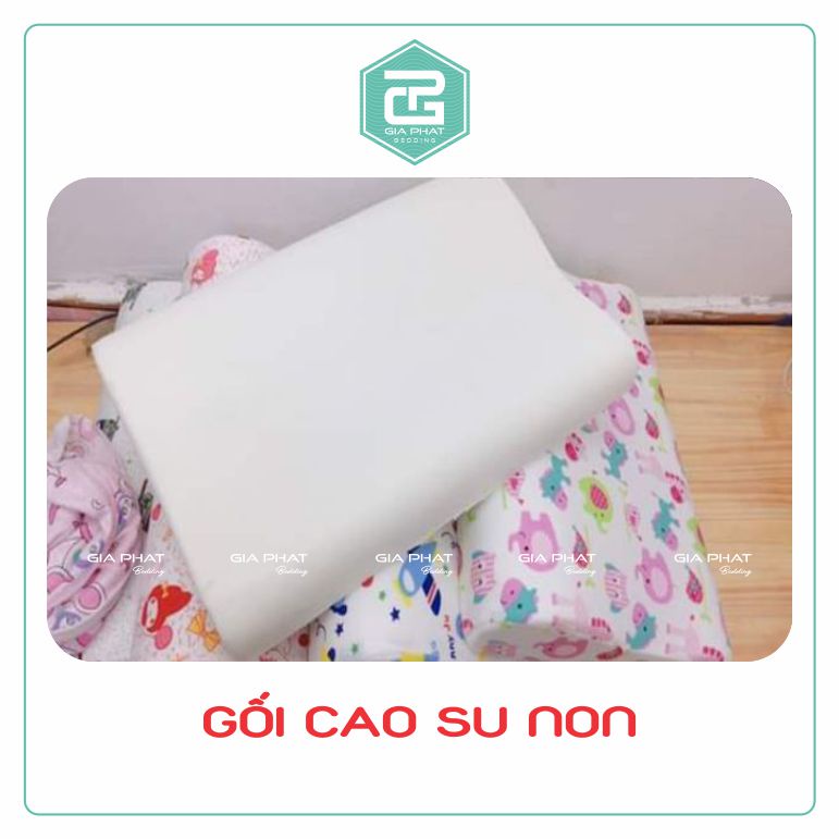 Gối cao su non cho bé từ 2 tuổi đến 10 tuổi 2D cao cấp, vỏ gối thun lạnh thoáng mát êm ái [ Được chọn màu]