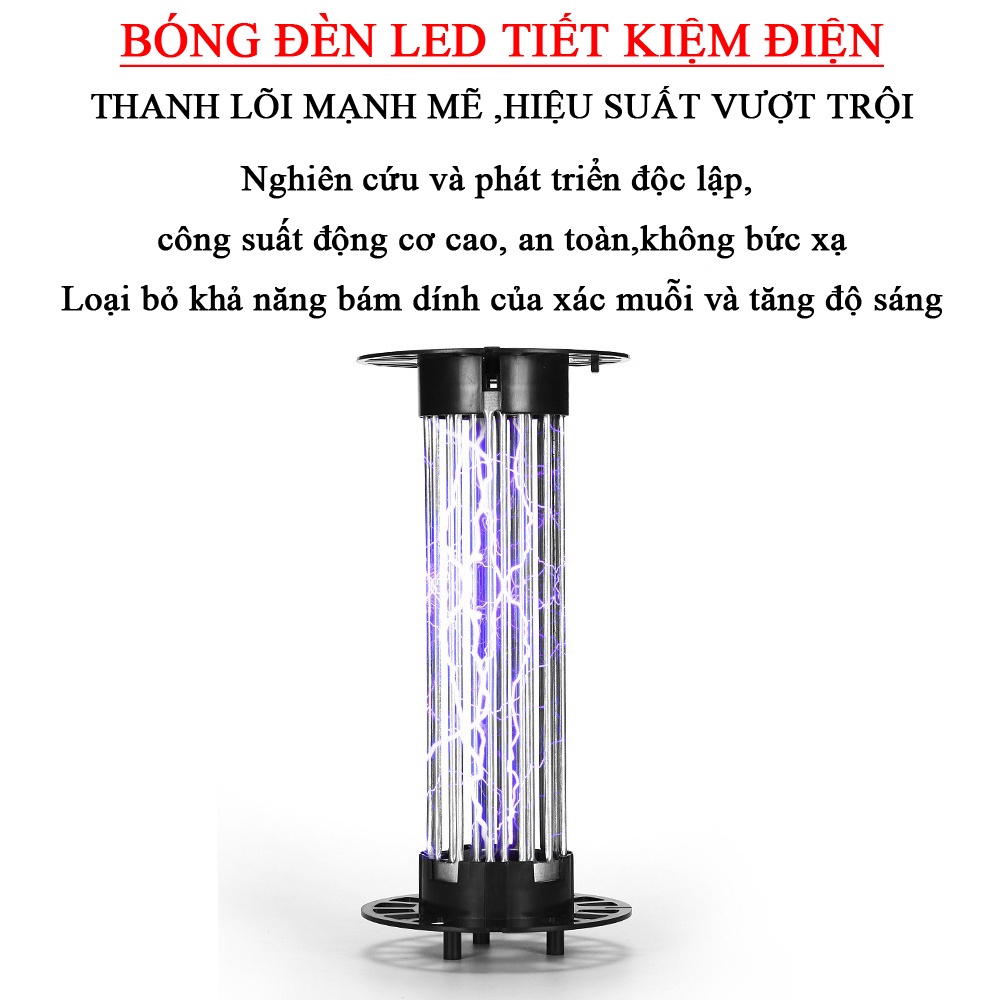 Đèn Bắt Muỗi Công Nghiệp Đèn Máy Bắt Muỗi Không Độc Hại LED 11W Công Suất Cao Ánh Sáng Tím 365 Nano Wave Thu Hút