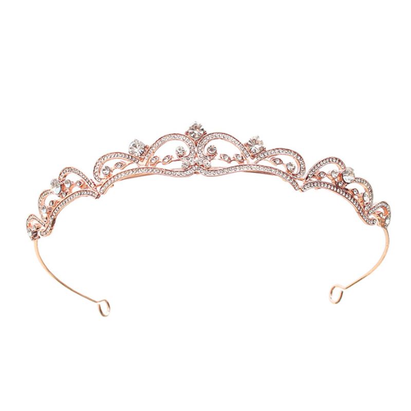 Vương Miện Cài Tóc Đính Đá Pha Lê Nhân Tạo Phong Cách Hoàng Gia Vintage