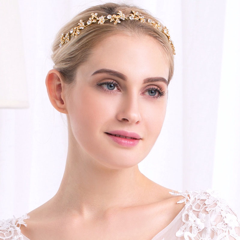 Hợp kim mạ vàng Lá băng đô Phụ nữ Cô gái Phụ kiện tóc