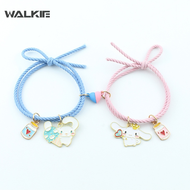 Vòng Tay Dây Thừng Nam Châm Hình Bộ Đàm Cinnamoroll Phù Hợp Làm Quà Cho Cặp Đôi