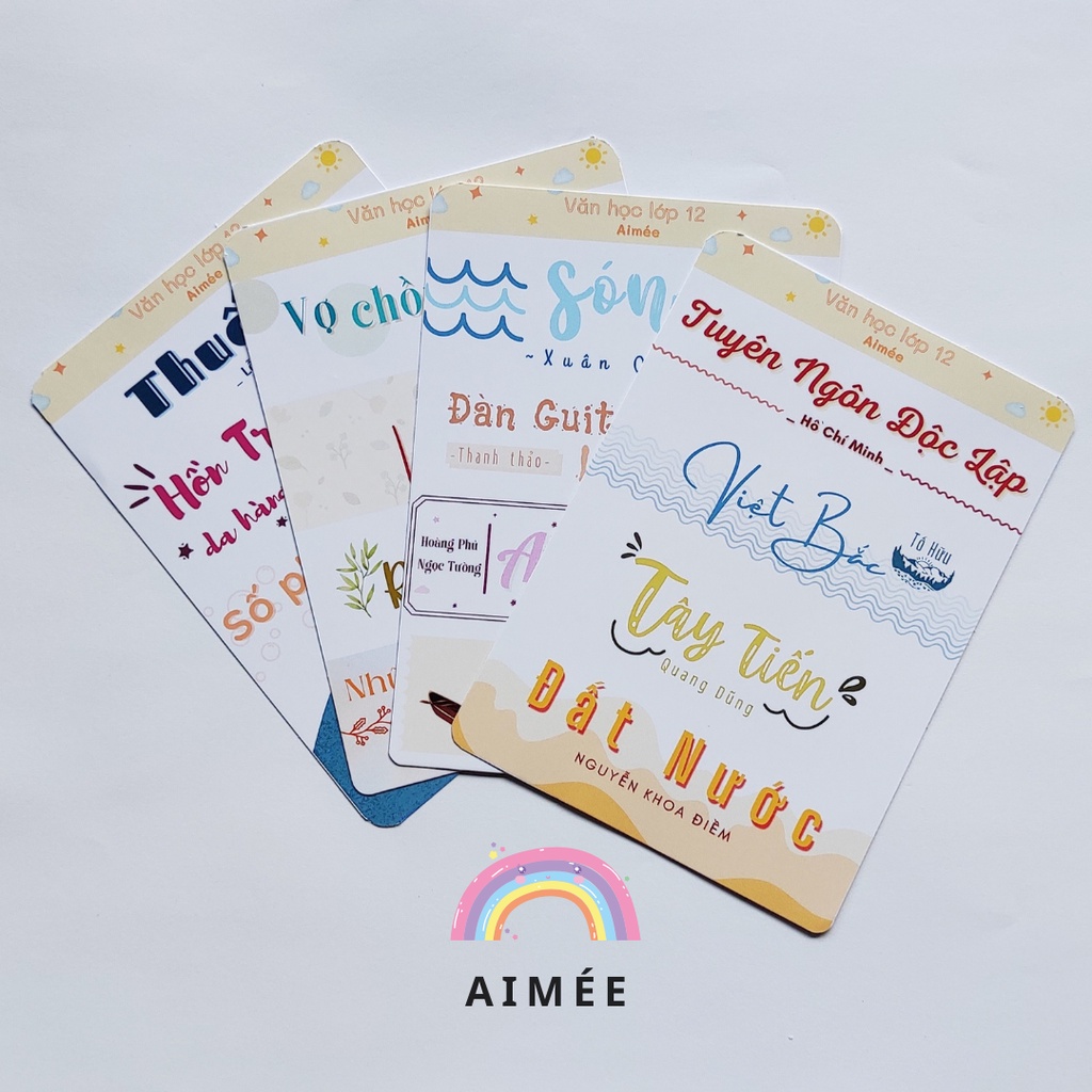 Sticker ngữ văn 12, tiêu đề văn học 12 | AIMÉE