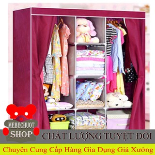 [Sale toàn shop] Tủ vải 3 buồng 8 ngăn cực đẹp và tiện dụng.( tặng thêm thú nhún lò xo emoj₫