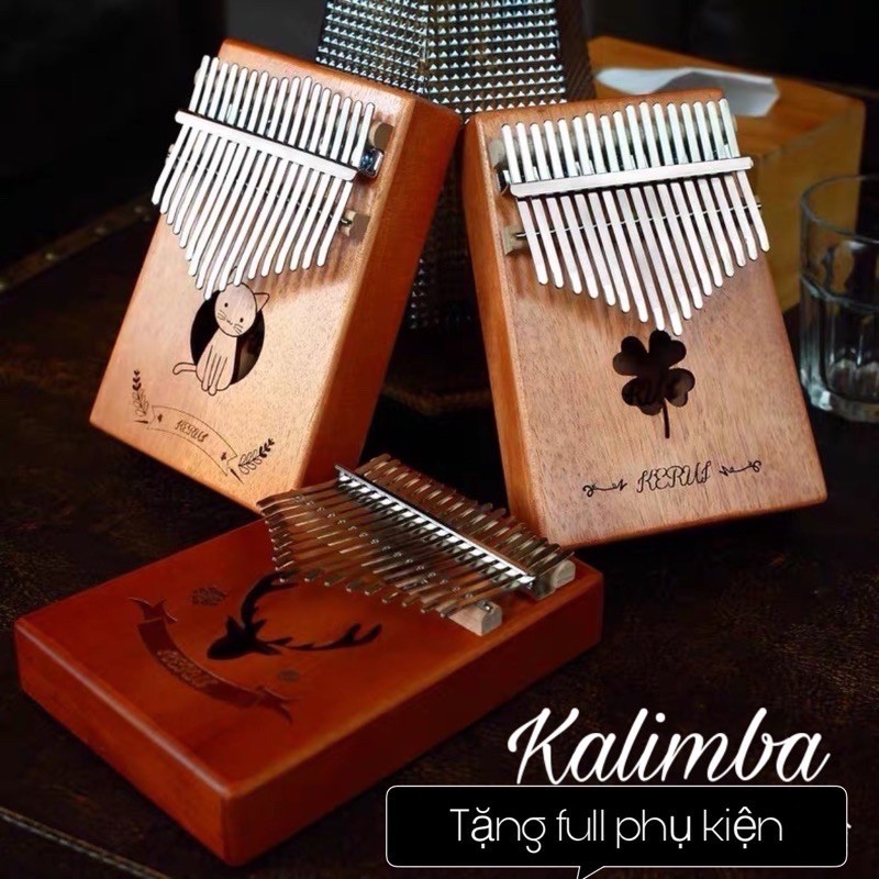ĐÀN KALIMBA 17 phím Gỗ Tự Nhiên Đàn Ngón Tay Tặng Full bộ phụ kiện AD21
