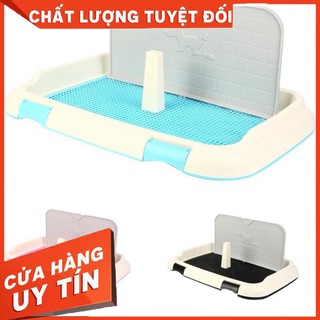 Khay vệ sinh cho chó mèo - Khay hướng dẫn cún đi vệ sinh đúng chỗ TẶNG KÈM cột & tường chắn cho chó đực 2 size