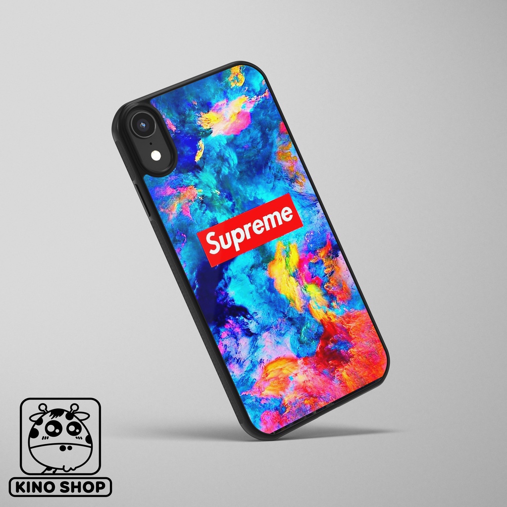 Ốp lưng iPhone KINOSHOP logo Supreme viền dẻo đen silicon TPU chống ố vàng , chống va đập [ KN109 ]