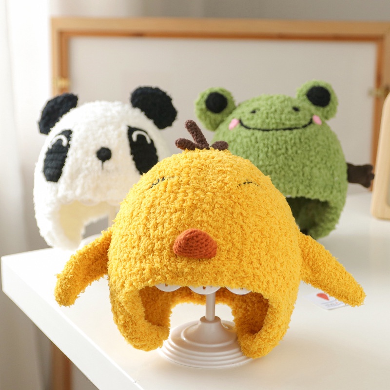 Mũ cho bé len lông cừu chùm kín tai hình động vật đáng yêu JIMADO