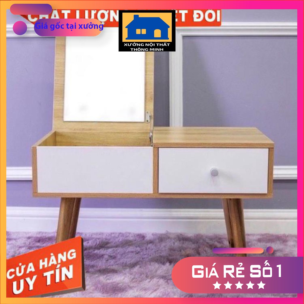 Bàn trang điểm mini, bàn trang điểm ngồi bệt kèm gương cao cấp để đầu giường  (tặng đệm ngồi) GIÁ SỈ