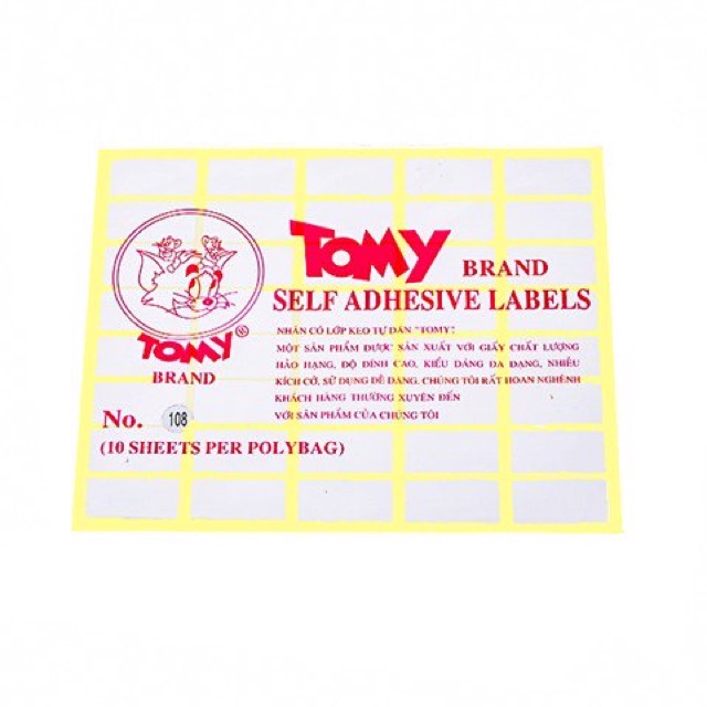 Giấy decal in mã vạch Tomy A5