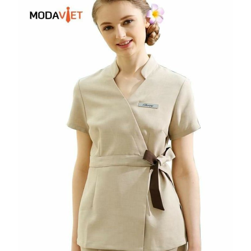 Đồng phục spa, quần áo phẫu thuật, áo blue xanh chất cotton lạnh thoáng mát, ko nhăn ( free thêu logo từ 3 bộ) | BigBuy360 - bigbuy360.vn