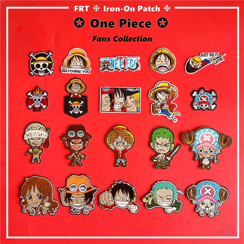 ☸ Miếng Dán Ủi Hình Anime One Piece ☸ 1 Sticker Ủi Thêu Hình Luffy Zoro Chopper Ace Nami
