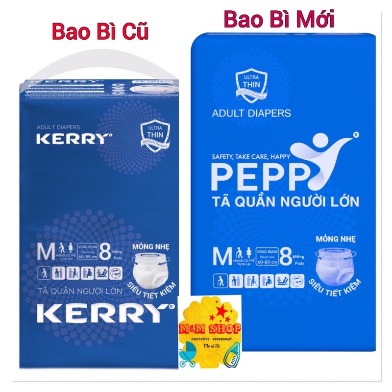 [Bán chạy] Tã bỉm quần người lớn Peppy siêu mềm, mỏng nhẹ, thấm hút cao size M 8 miếng, size L 7 miếng, XL 7 miếng/gói