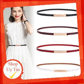 Thắt lưng nữ bản nhỏ Aluvi, kiểu đai váy nữ đẹp, dùng nịt váy đầm, chất liệu da bò thật cao cấp - TN100