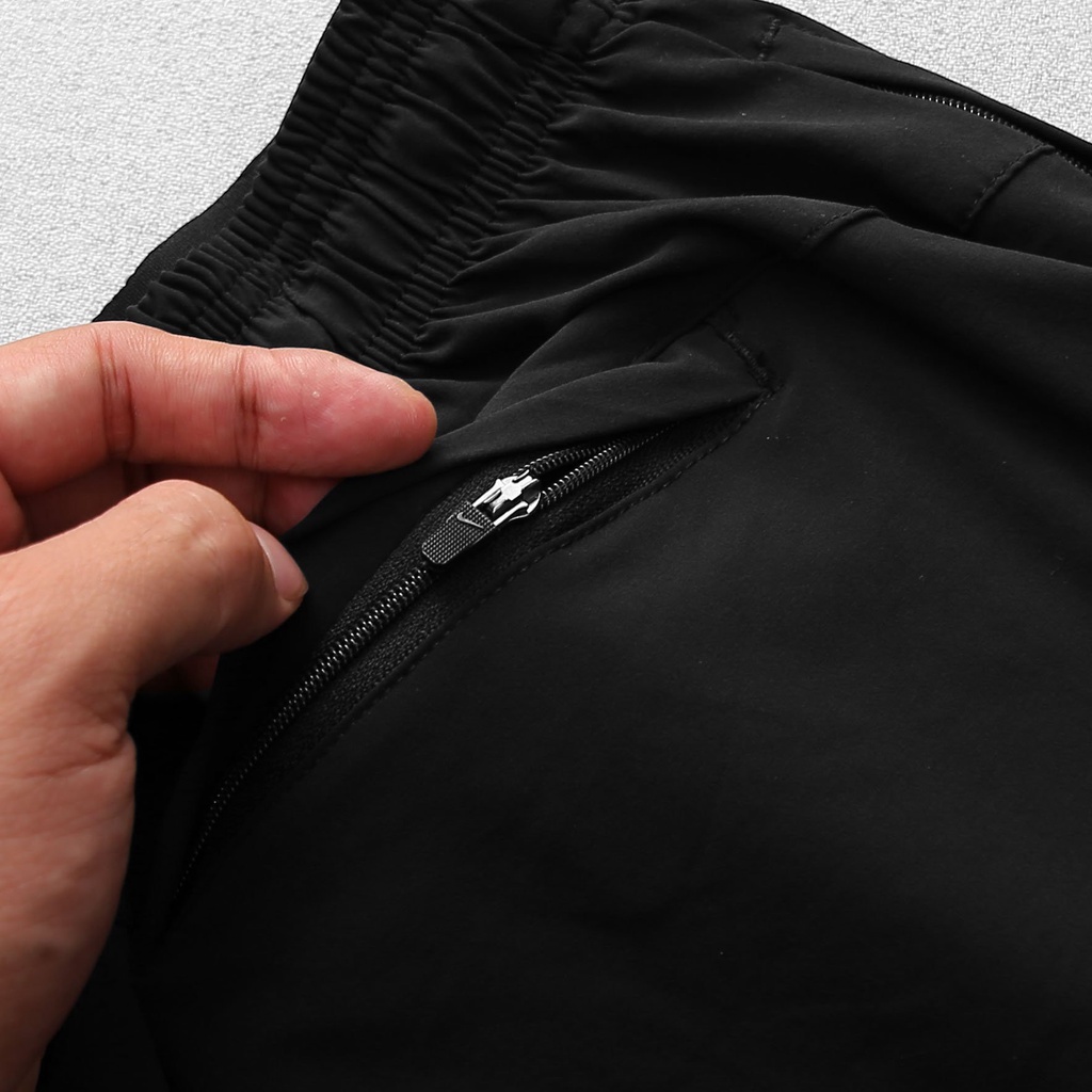Quần short thể thao gym bigsize nam xuất khẩu vải gió 3 túi khóa cạp chun STT - HM - 018