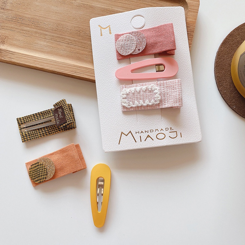 Set 3 kẹp tóc bé gái thiết kế đơn giản dễ thương phong cách Hàn Quốc
