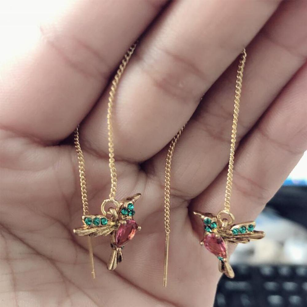 Bông Tai Dáng Dài Hình Chim Phong Cách Chibi Mới Cho Nữ|Đôi Bông Tai Dáng Rơi Họa Tiết Chim Thời Trang Cho Nữ