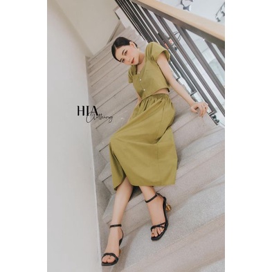 Set Váy Hoa Đẹp Hàng Thiết Kế Hàn Quốc Chất Vải Thoáng Mát, Đi Chơi, Đi Sự Kiện Thương Hiệu HIA Clothing S073