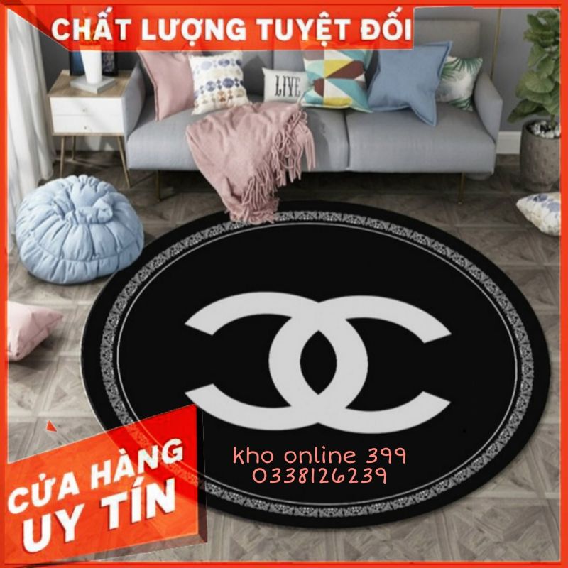 [RẺ VÔ ĐỊCH] Thảm trải sàn tròn bali 5D chanel, thảm trải sàn bali 5D mẫu thương hiệu Gucci, lv 1m, trang trí nhà cửa