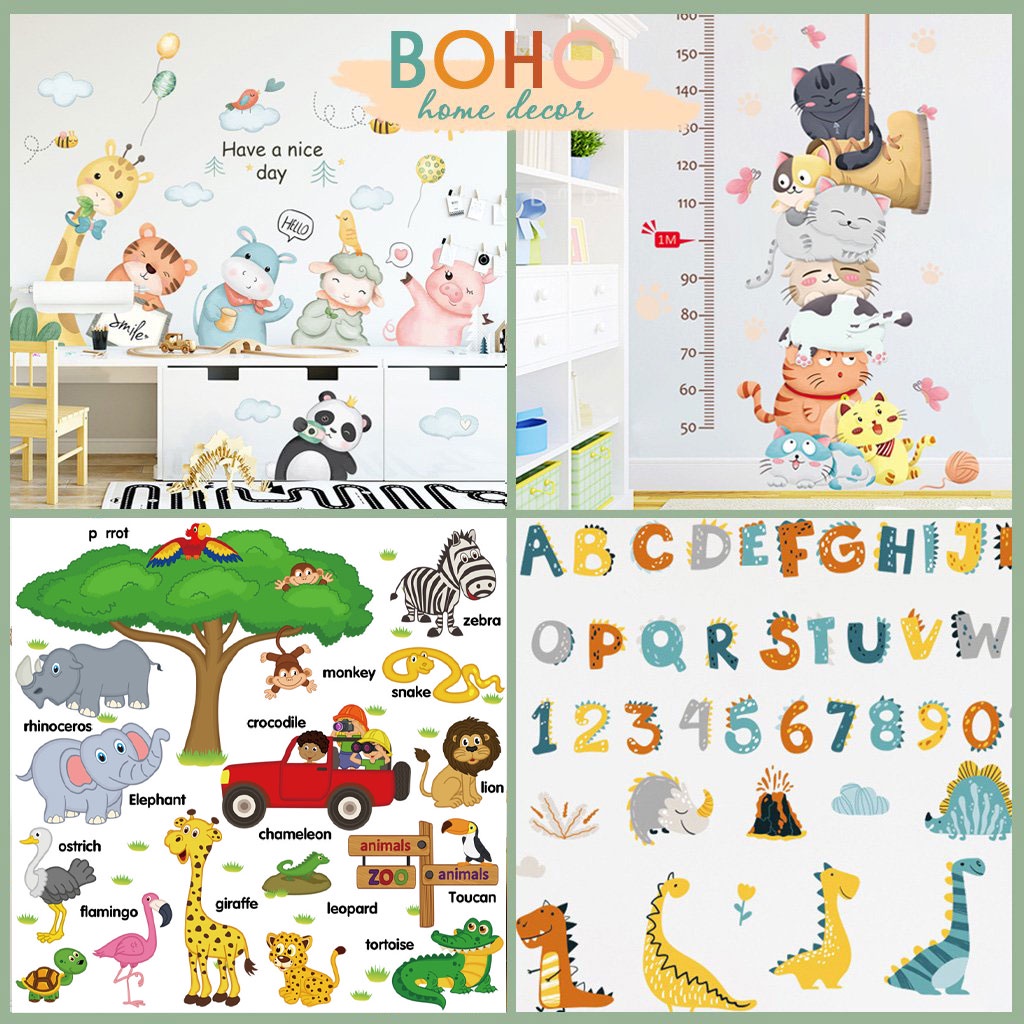 Decal dán tường cho bé yêu, tranh dán tường phòng ngủ, tủ đồ, tủ lạnh nhiều mẫu