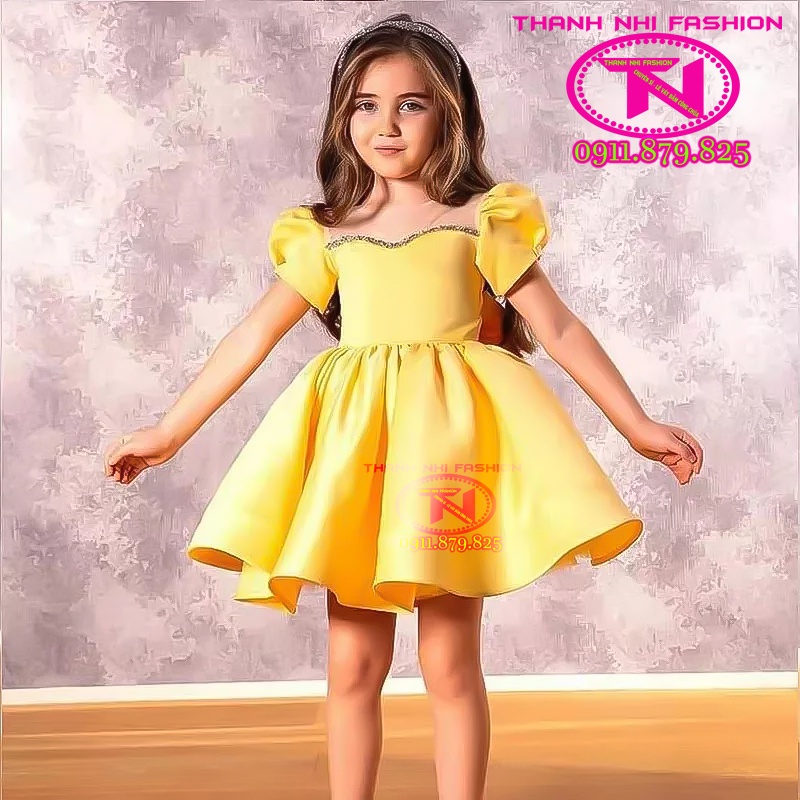 Váy Công Chúa thiết kế màu đen quý phái-Váy bé gái dự tiệc, Sinh nhật, lễ hội hàng Thiết Kế Cao Cấp