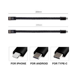 [GB.TECH] Leather Micro USB / Type-C / Lightning Bracelet Data Sync Cord Charging Cable for IOS Android