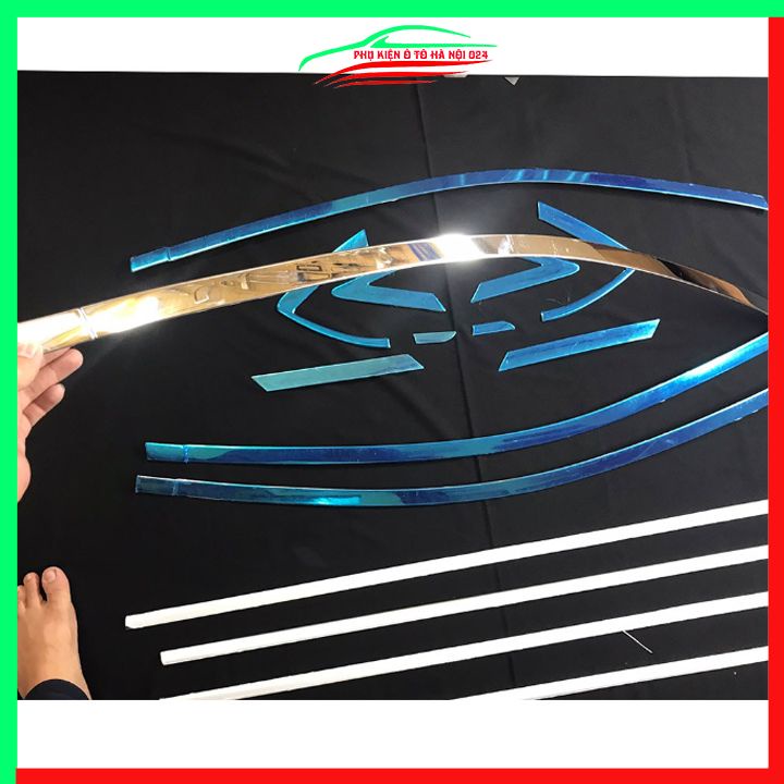 Bộ nẹp viền chân kính cong kính Toyota Vios 2014-2018 Inox sáng bóng chuẩn form xe