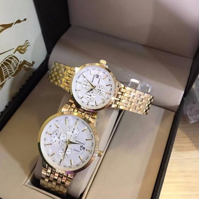 Đồng hồ nam Baishuns mặt Trắng dây kim loại xích mạ vàng cao cấp | BigBuy360 - bigbuy360.vn