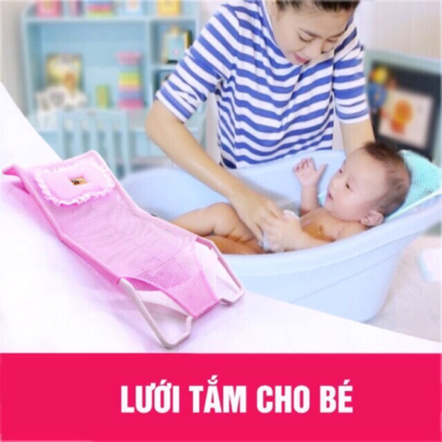 Lưới tắm cho bé kèm gối