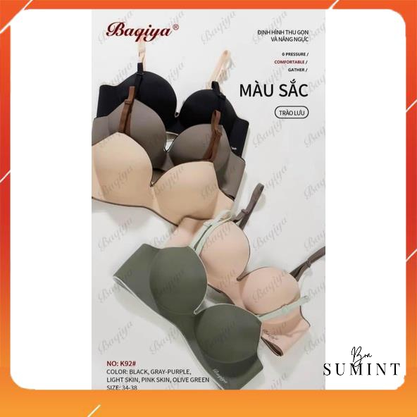 Áo ngực, Áo lót nữ su đúc cao cấp không gọng nâng ngực cup chéo đệm vừa phối chỉ viền A5972