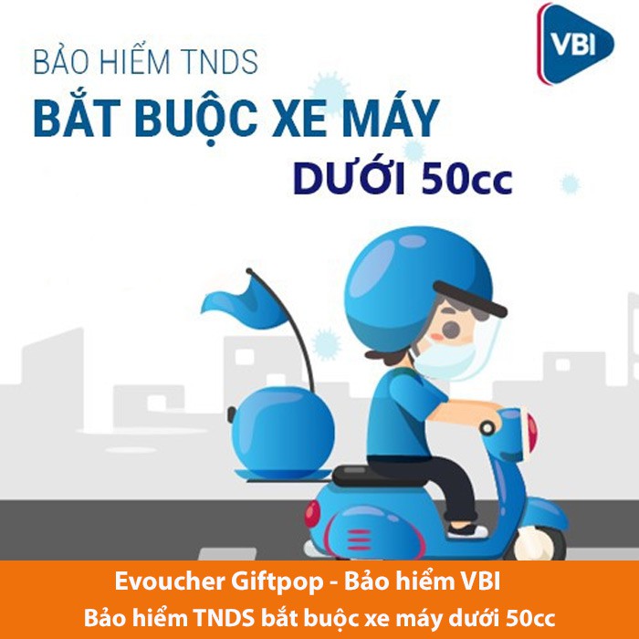 Toàn quốc [Evoucher] Bảo hiểm TNDS bắt buộc xe máy dưới 50 cc trị giá 60.500 VNĐ