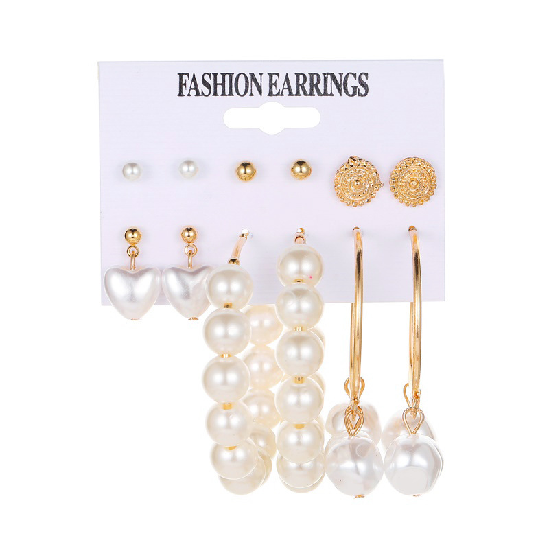 Set 6 đôi khuyên tai phong cách Hàn Quốc xinh xắn dành cho nữ