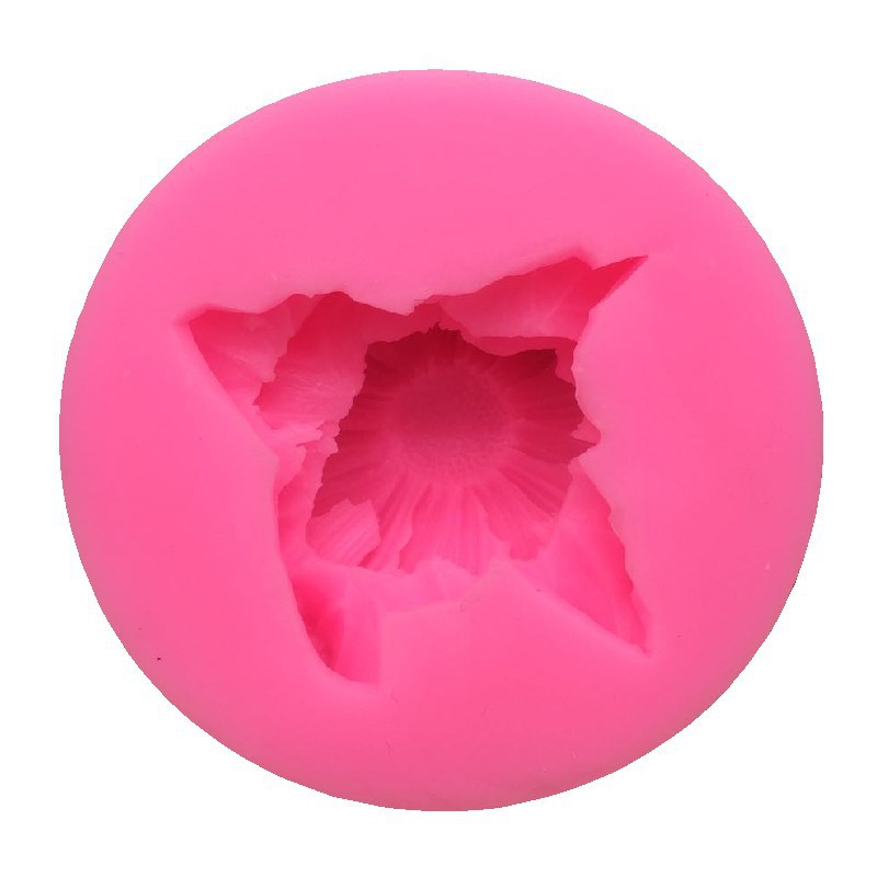 Khuôn silicon hoa cúc kèm lá 7cm mã HCKL7 làm bánh rau câu, đổ nến, xà phòng thơm