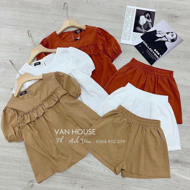 XẢ SET ĐŨI ĐÙI CỔ TRÒN BÈO NGANG NGỰC 3 MÀU CHO NỮ .,.,