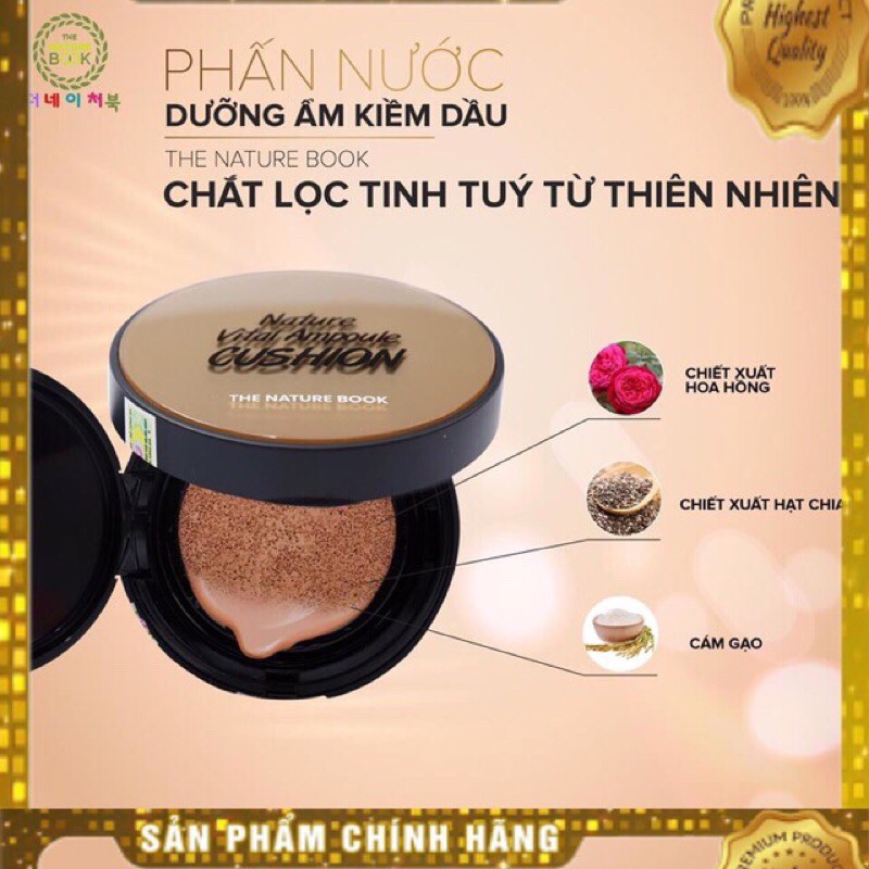 Phấn Nước The Nature Book Dưỡng Ẩm Kiềm Dầu Chống Nắng 15g | BigBuy360 - bigbuy360.vn