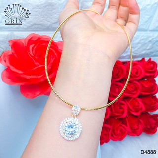 Kiềng cổ nữ, kiềng mềm mặt đá tròn bền màu cao cấp Orin D4888