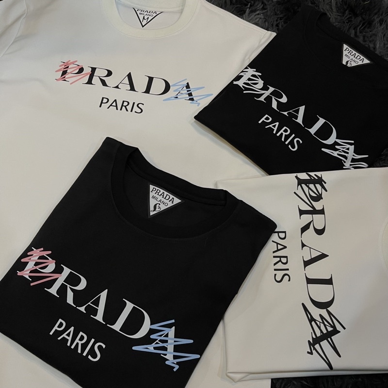 Áo thun Prada mới nhất Áo thun in chữ cái cấp