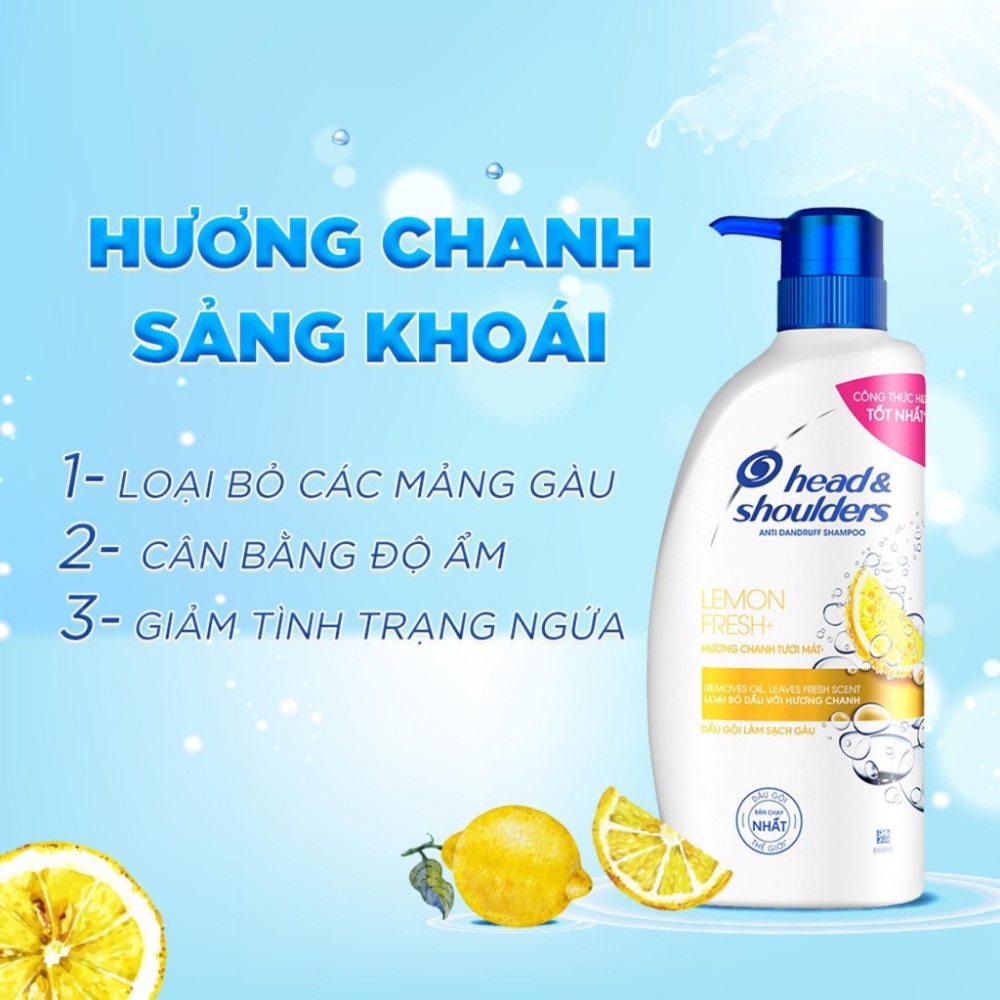 Dầu Gội Làm Sạch Gàu Hương Chanh Tươi Mát Anti-Dandruff Lemon Fresh Head & Shoulders 625ml