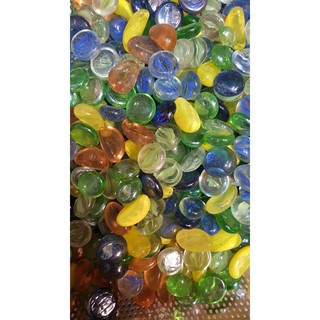 Sỏi thủy tinh nhiều màu trang trí bể cá