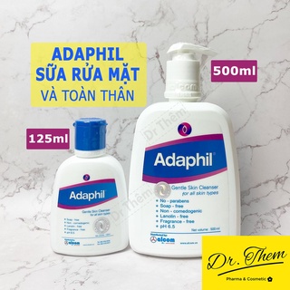 ✅[CHÍNH HÃNG] Adaphil Sữa Rửa Mặt và Toàn Thân Cho Da Dầu Mụn 125ml - 500ml Gamma Adaphil Gentle Skin Cleanser