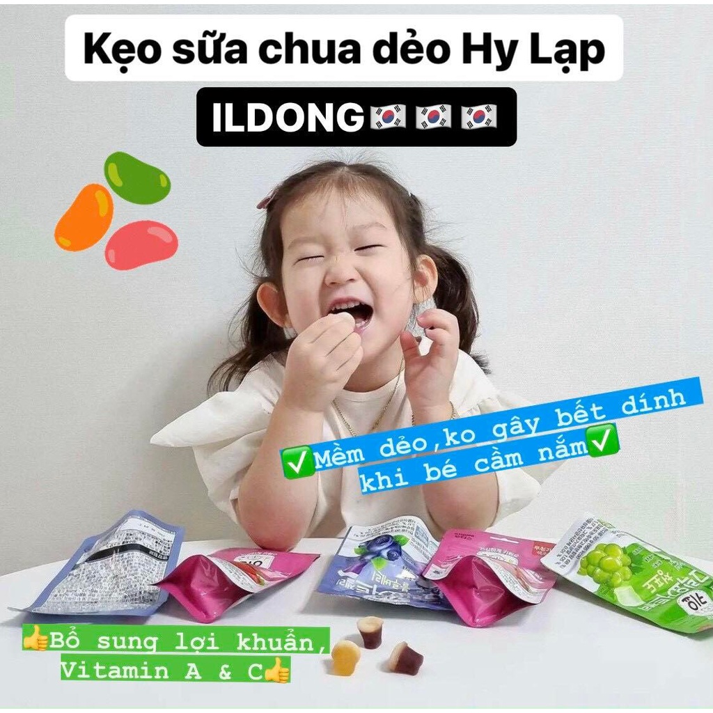 Kẹo Sữa Chua Dẻo Hy Lạp ILDONG Hàn Quốc Cho Bé Từ 1 Tuổi Bổ Sung Lợi Khuẩn Tốt Cho Hệ Tiêu Hóa