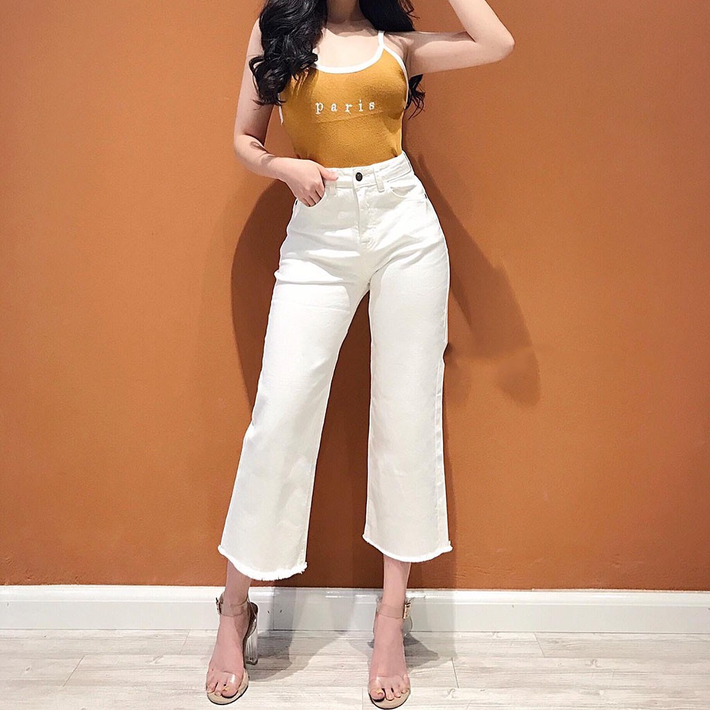 Quần Jean Nữ Culottes Ống Rộng Trắng Đen - Quần Jeans Nữ - Tashop 51 | WebRaoVat - webraovat.net.vn